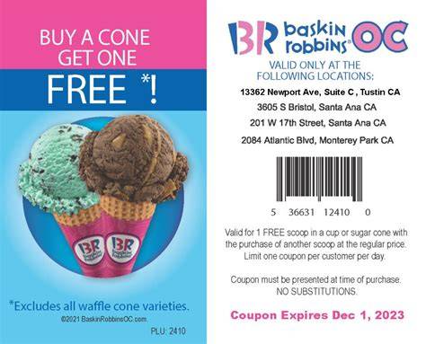 Baskin Robbins Ice Cream Cake Printable Coupon