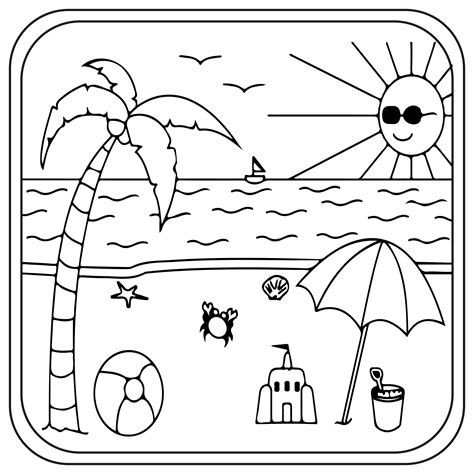 Beach Coloring Page Printable