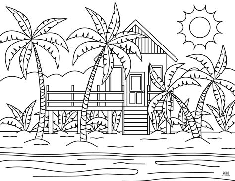 Beach Printable Coloring Pages