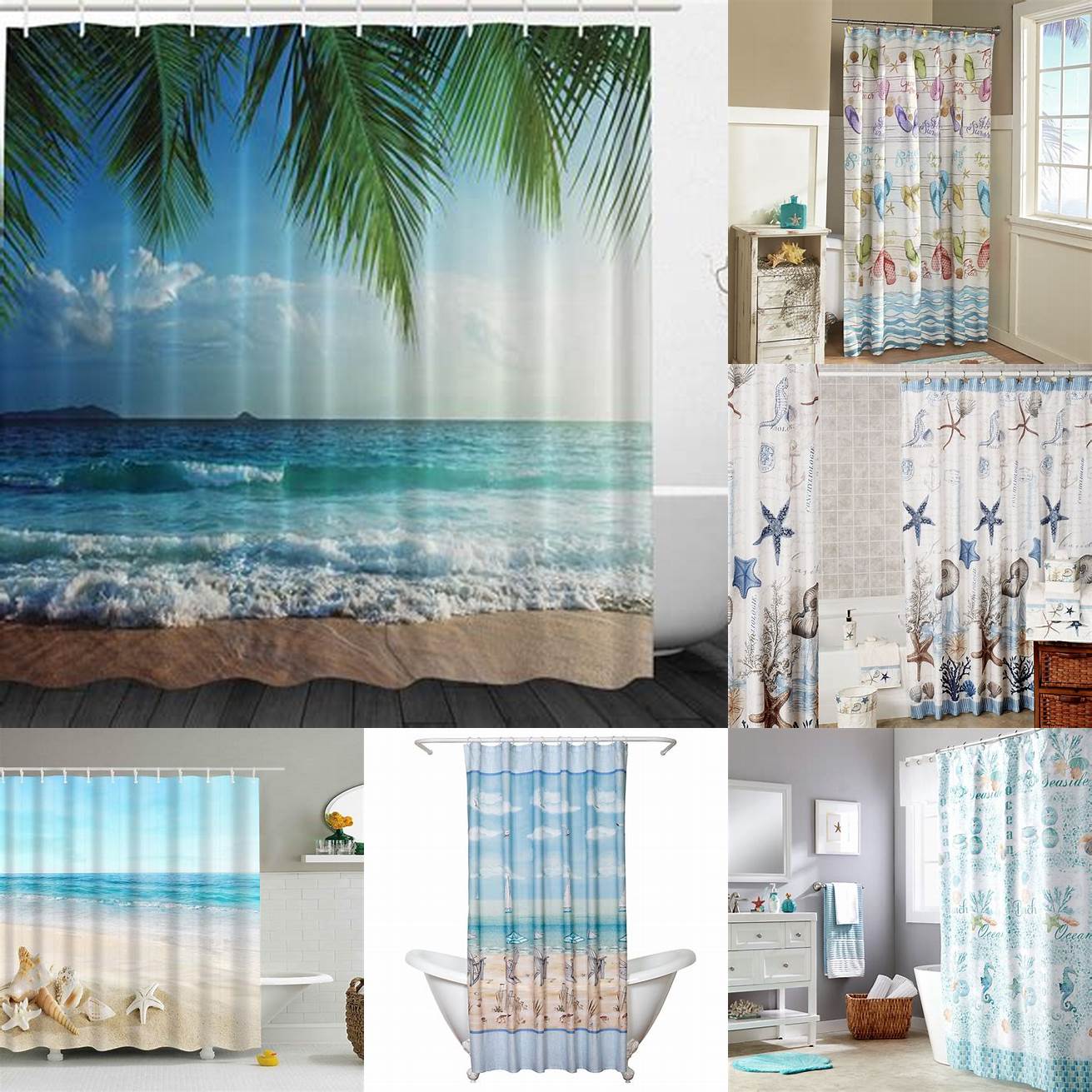 Beach-Themed Shower Curtains