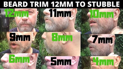 Beard Length Chart Mm