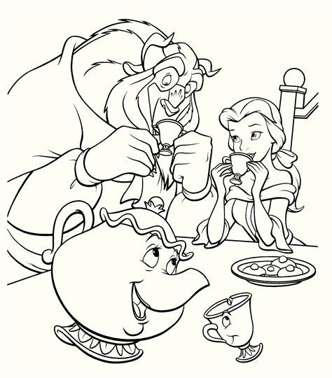 Beauty And The Beast Printable Coloring Pages