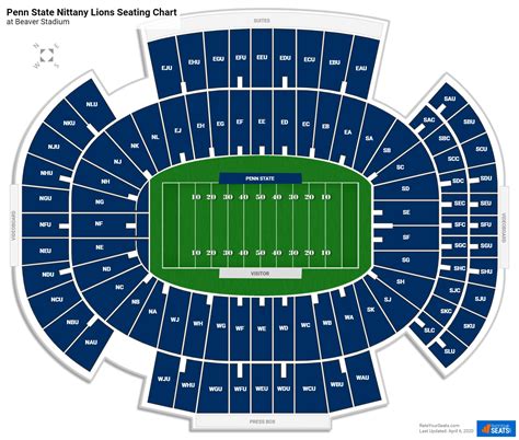 Beaver Stadium Detailed Seating Chart