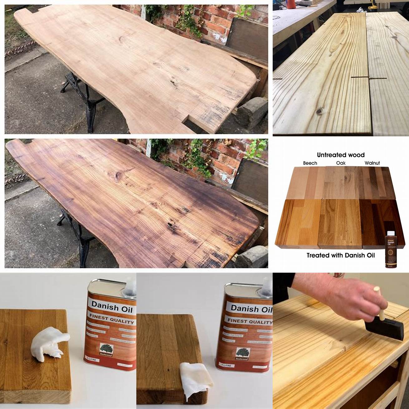 Before and After Danish Oil Shots