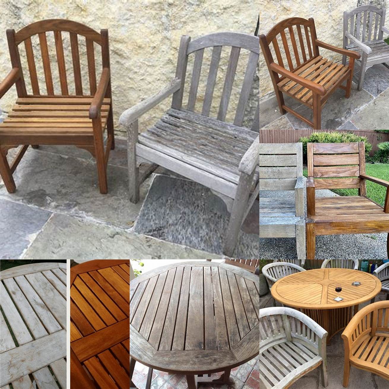 Before and After Photos of Different Types of Teak Furniture