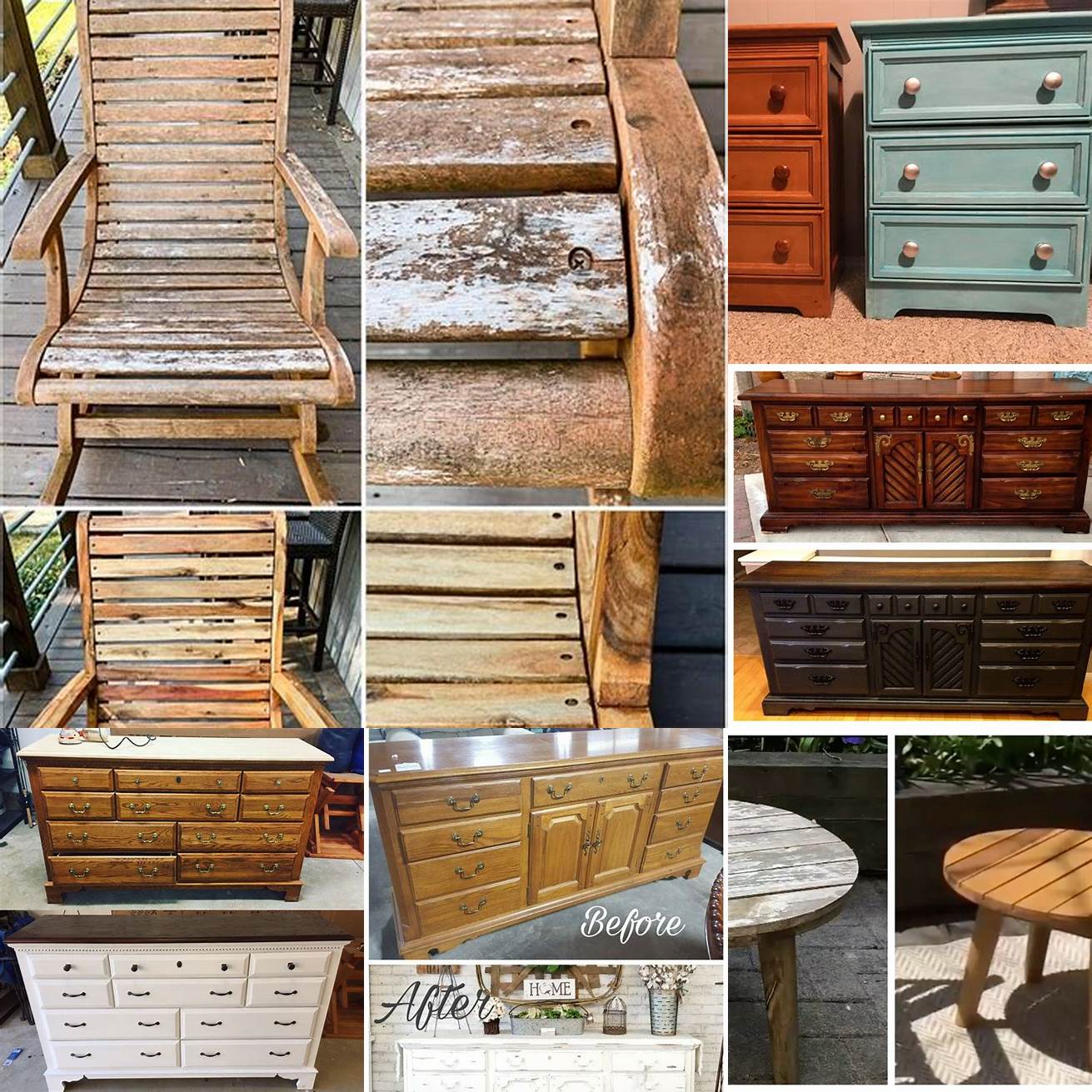 Before and After Photos of Teak Furniture in Different Colors