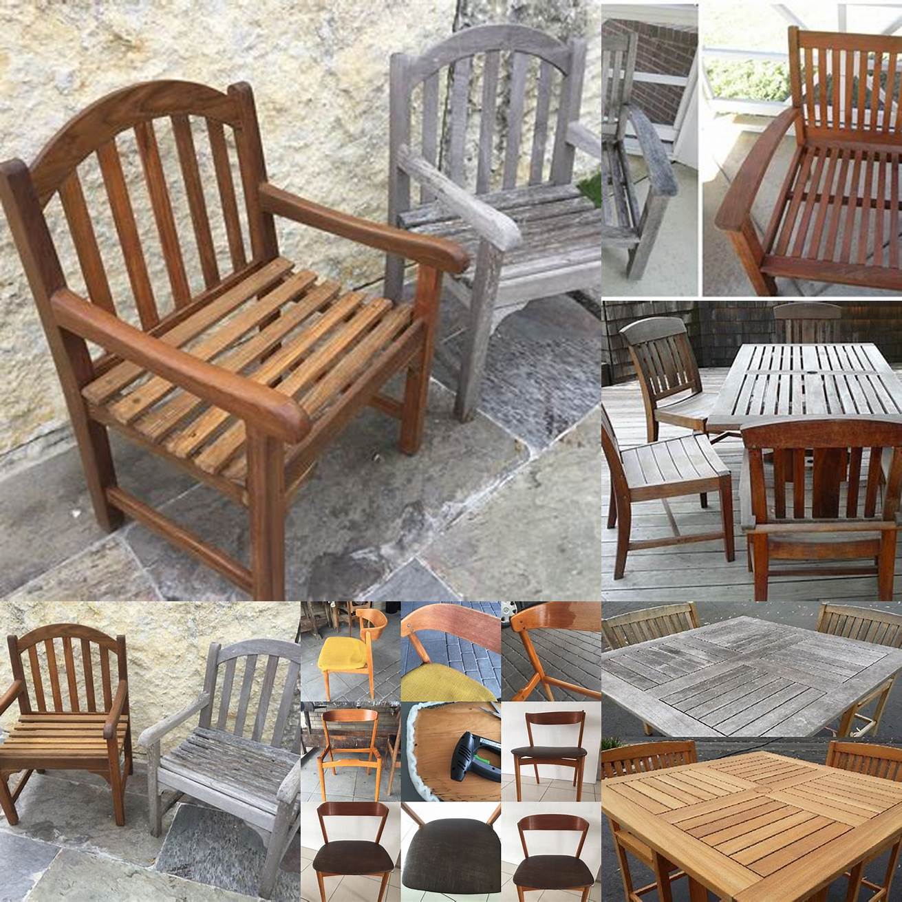 Before and After Photos of Teak Furniture in Different Settings