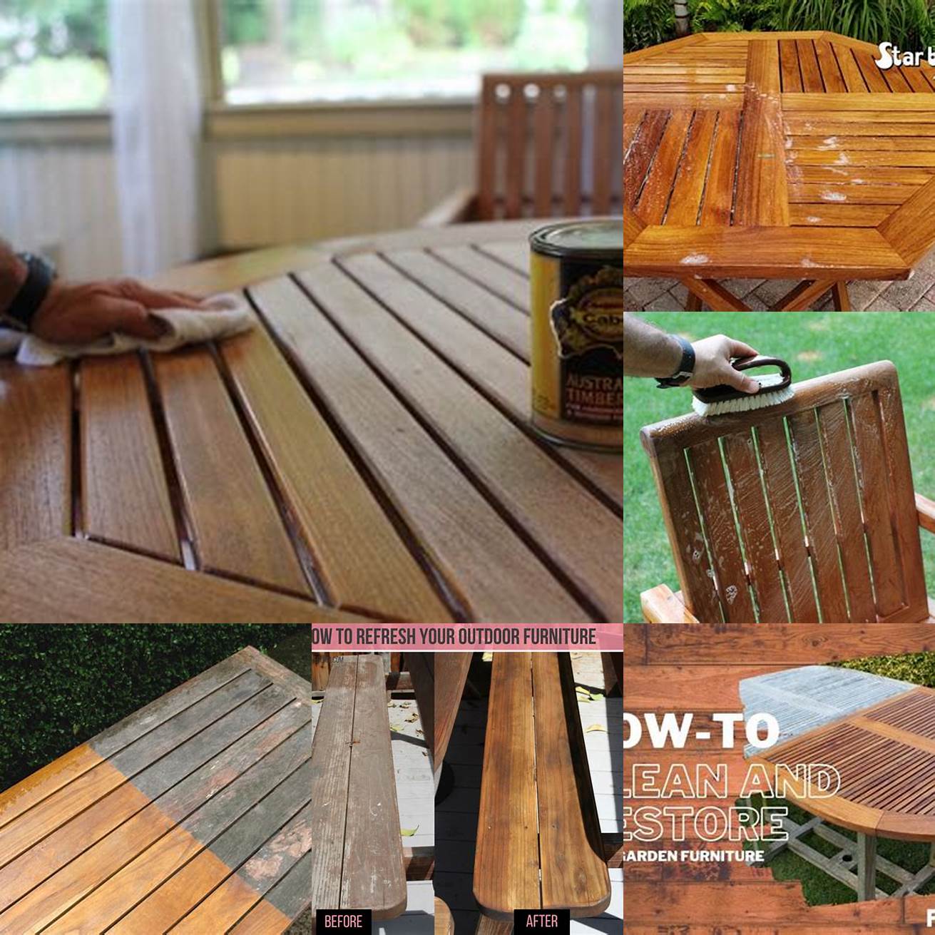 Before and After Teak Cleaning