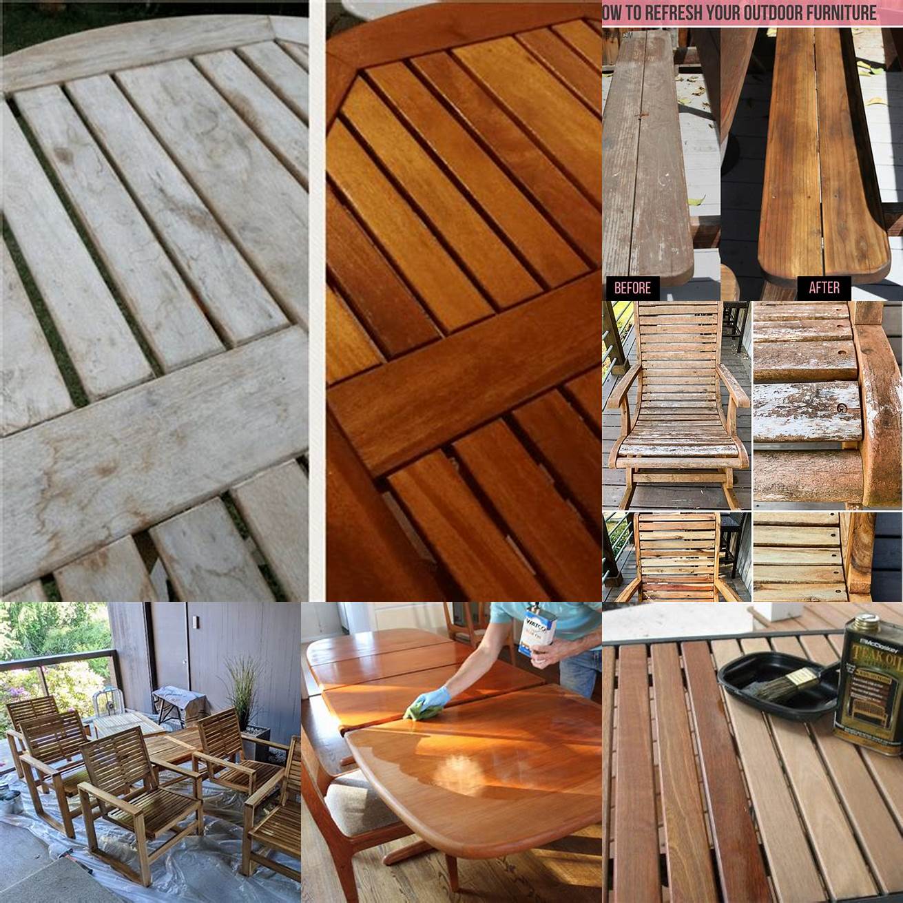 Before and After Teak Oil