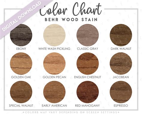 Behr Color Chart Stain
