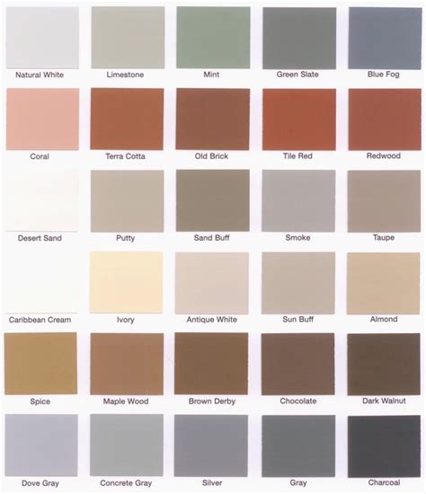 Behr Deckover Color Chart