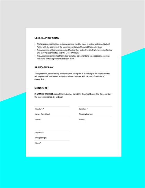 Beneficial Ownership Form Template