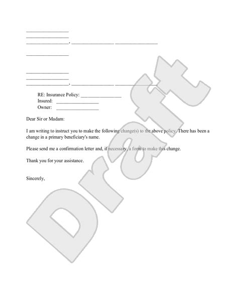Beneficiary Letter Template