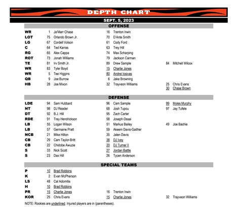 Bengals Quarterback Depth Chart