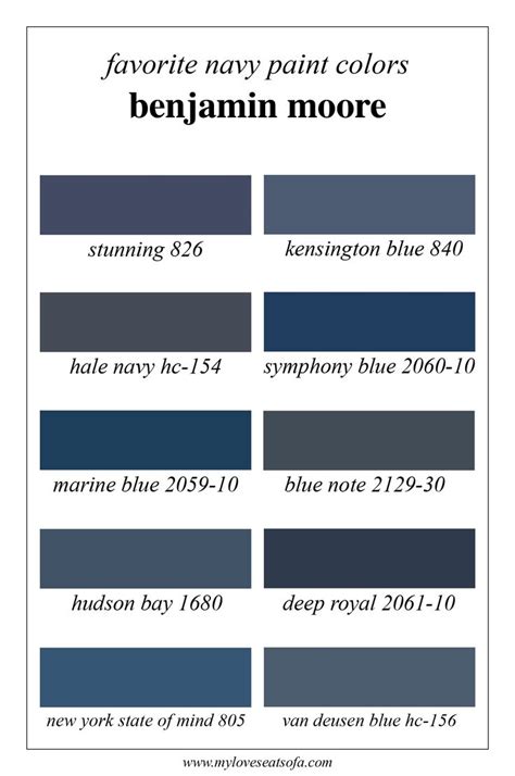 Benjamin Moore Blue Color Chart