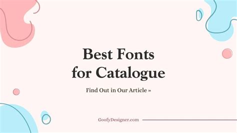 Best Font For Catalogue