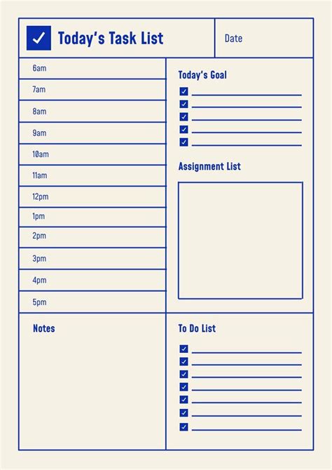 Best Task List Template