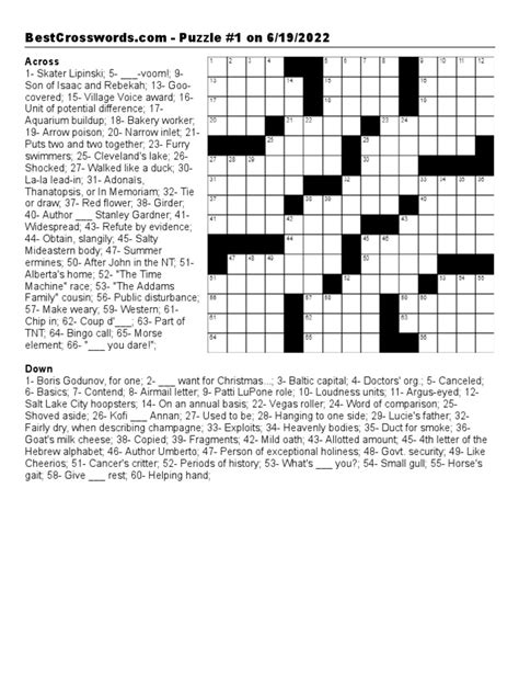 Bestcrosswords.com Printable