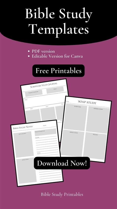 Bible Study Templates Free