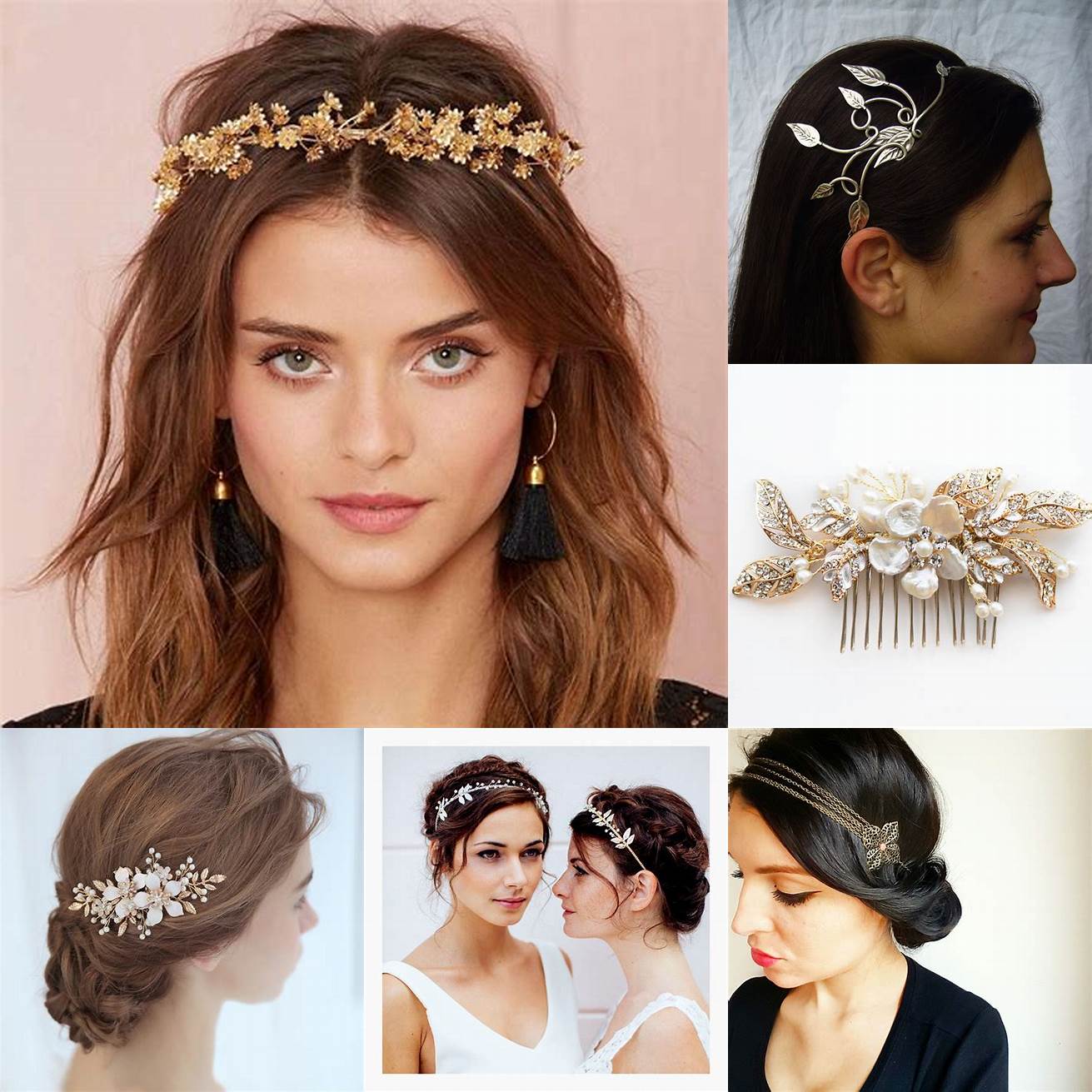 Bijoux de tête des peignes des serre-têtes ou des bandeaux ornés de perles de cristaux ou de fleurs peuvent donner une touche de glamour et de féminité à votre coiffure