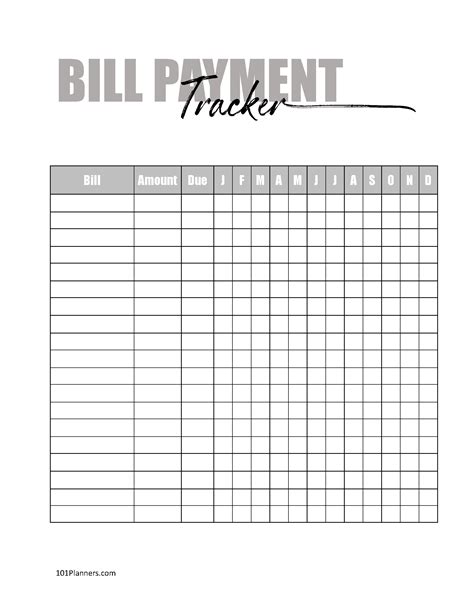 Bill Payment Printable