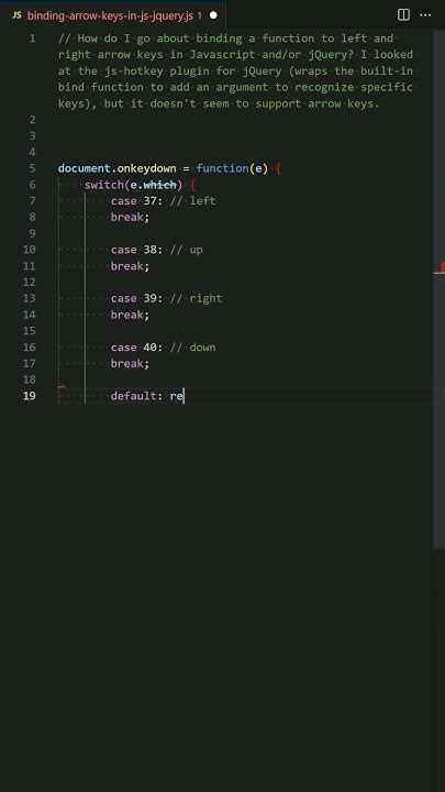 Binding arrow keys in JSjQuery