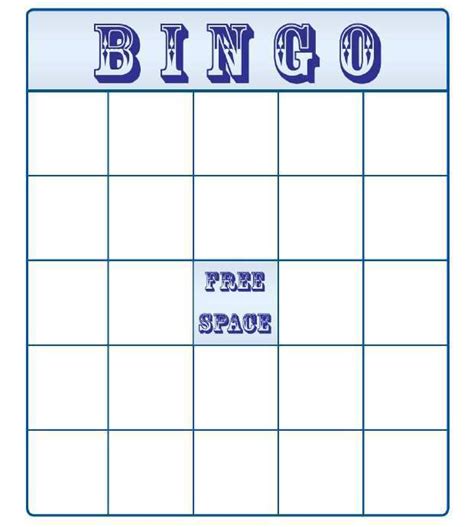 Bingo Card Template Word