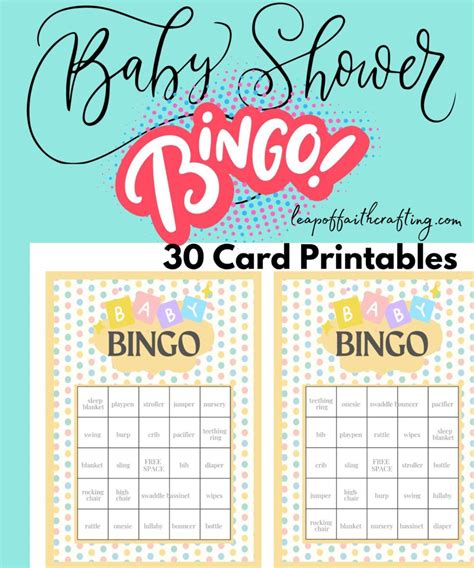Bingo Cards For Baby Shower Printables Free