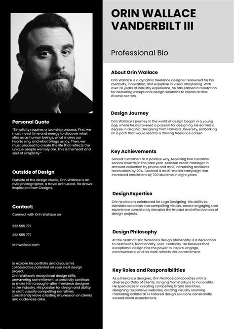 Biography Template Free