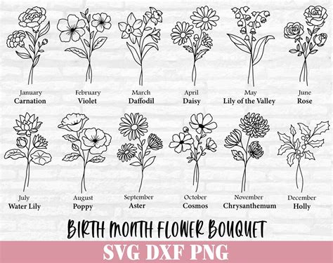 Birth Flower Bouquet Generator Free Printable