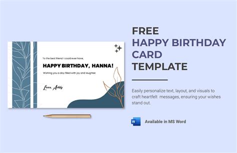 Birthday Card Templates For Word Free