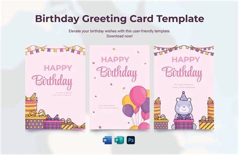 Birthday Card Word Template