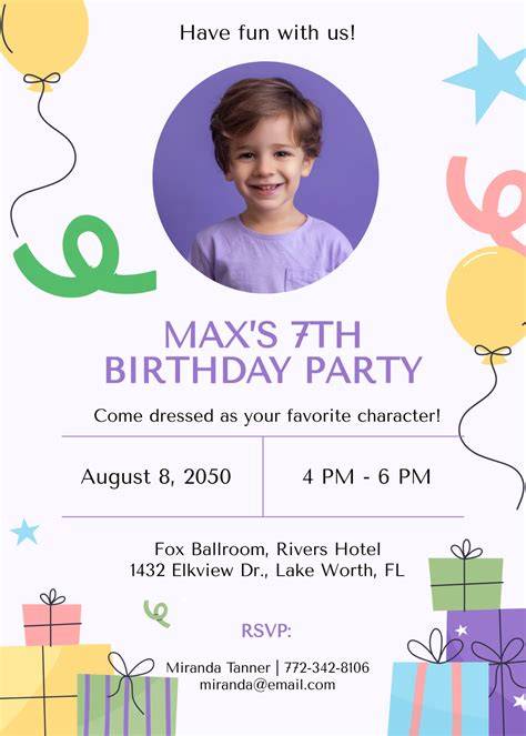 Birthday Invite Template Online