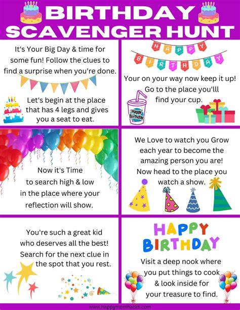 Birthday Present Scavenger Hunt Printable