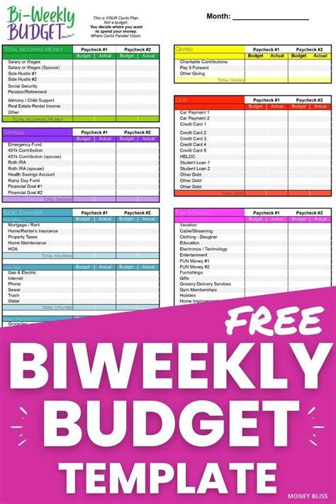 Biweekly Pay Budget Template
