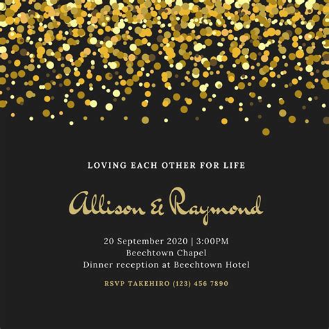 Black Gold Invitation Template