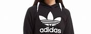 Black and White Cropped Adidas Hoodie