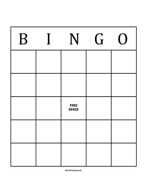Blank Bingo Template Free