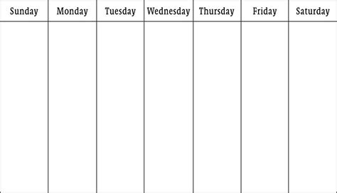 Blank Calendar Week Template