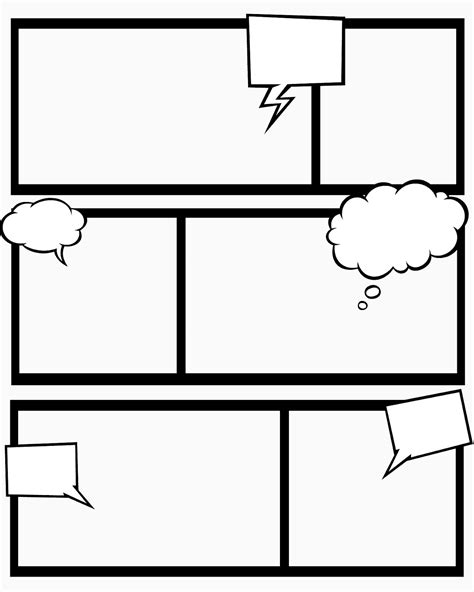 Blank Comic Strip Template