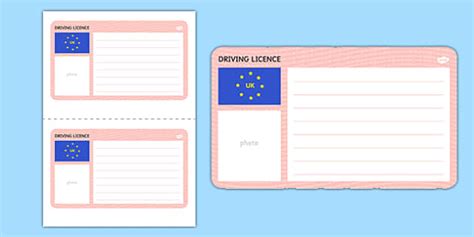 Blank Driving Licence Template