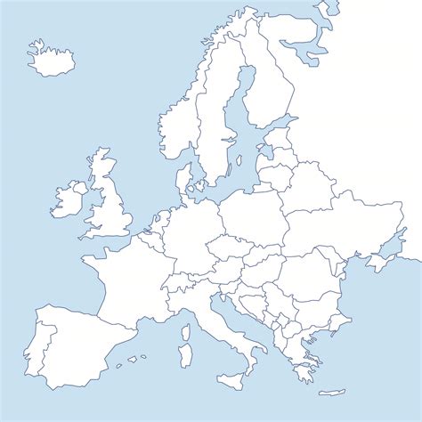 Blank European Map Printable