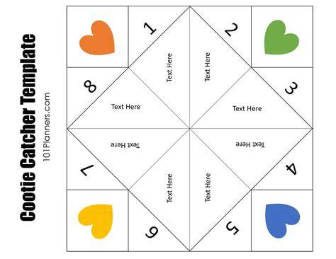 Blank Fortune Teller Template
