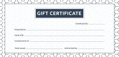 Blank Gift Certificate Template