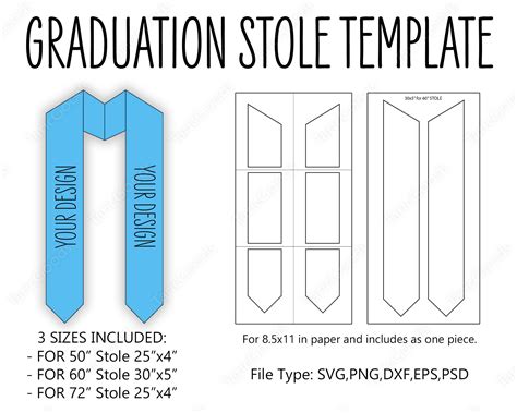 Blank Graduation Stole Template
