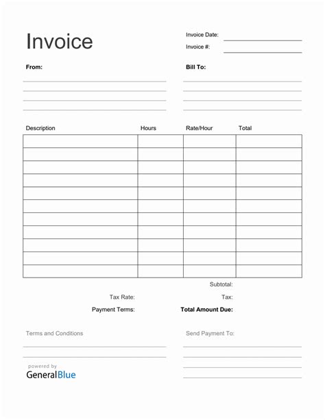 Blank Invoice Template In Word