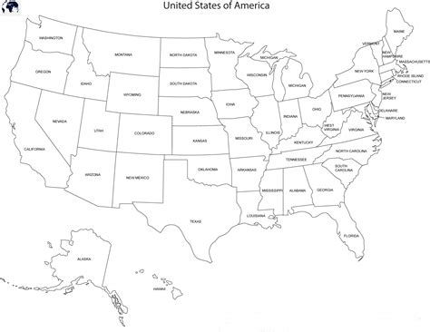 Blank Map Of America Printable