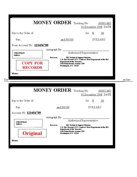 Blank Money Order Template