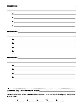 Blank Multiple Choice Template