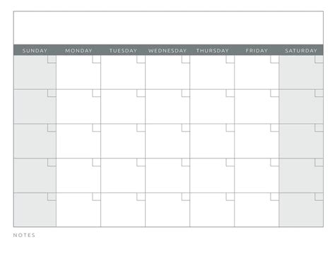 Blank Printable Calendar Month
